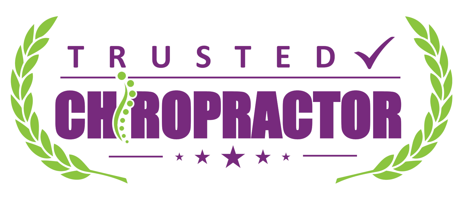 Purple and green Trusted Chiropractor Badge